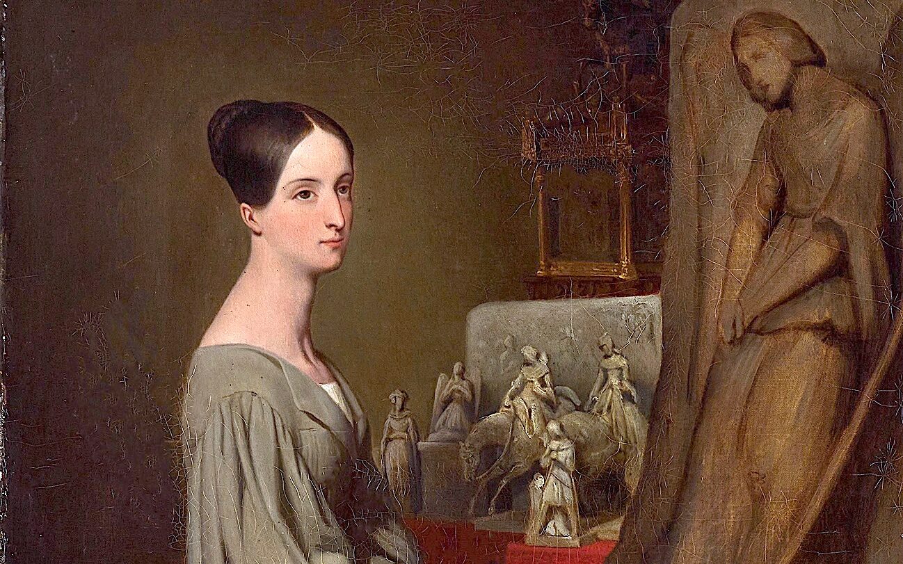 Ary Scheffer (1795-1858), Portrait de la princesse et sculptrice Marie d’Orléans (1813-1839) dans son atelier, 1839. Huile sur toile, 63,5 x 41 cm. © musée des Beaux-Arts d’Orléans