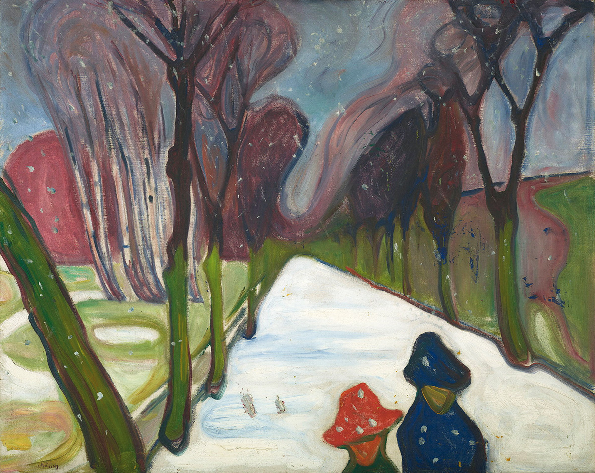 Edvard Munch (1863-1944), Neige fraîche sur l’avenue, 1906. Huile sur toile, 80 x 100 cm. Oslo, Munchmuseet. Photo service de presse. © Munchmuseet – MM.M.00288