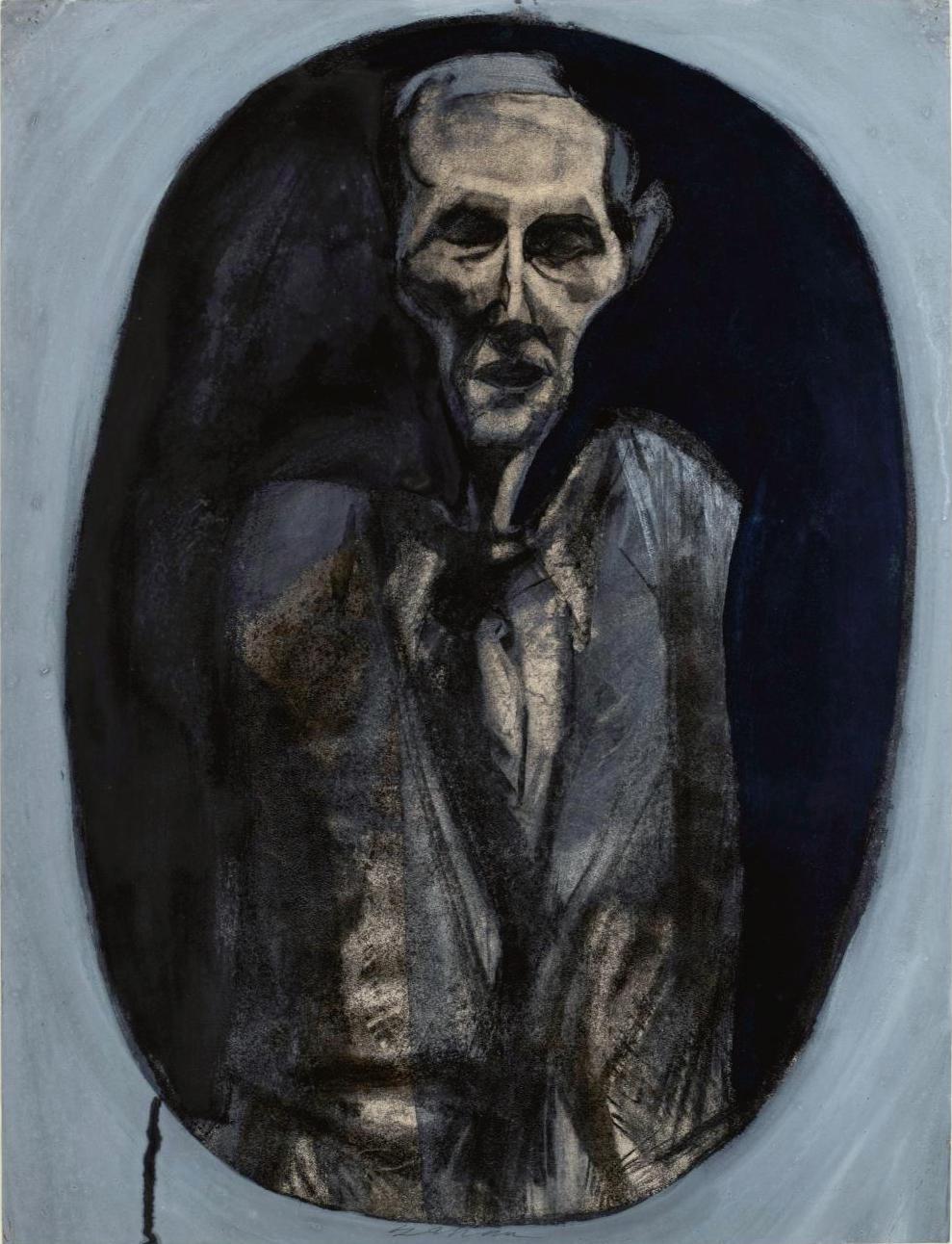 Sam Szafran (1934-2019), Autoportrait, vers 1959. Fusain sur papier, 78 x 58 cm. Paris, galerie Claude Bernard. Photo service de presse. Photo © Galerie Claude Bernard – J.-L. Losi © Sam Szafran, Adagp, Paris, 2022
