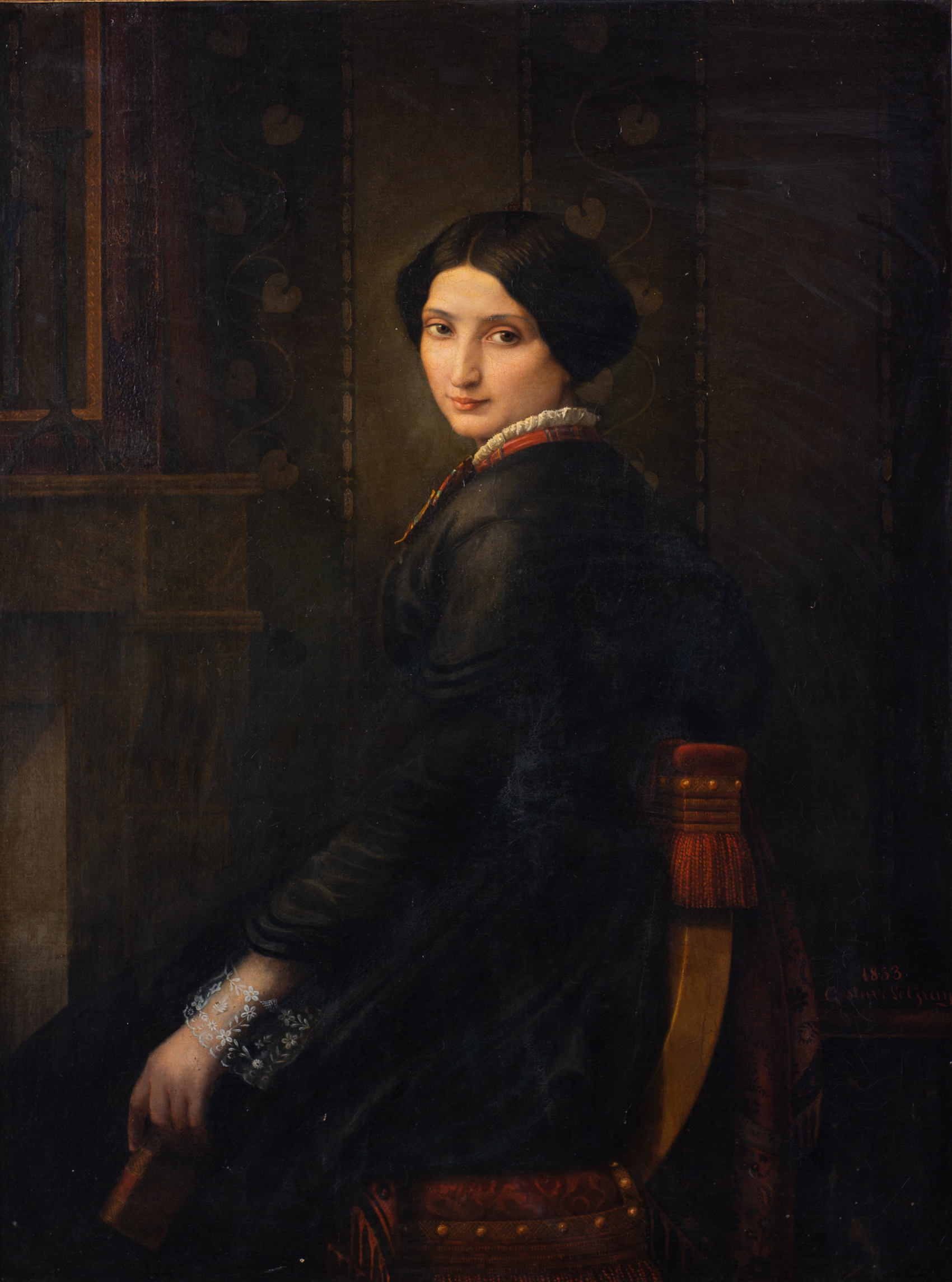Gustave Le Gray (1820-1884), Portrait de Madame L.G., 1853. Huile sur toile, 125 x 95 cm. Estimé : 30 000/50 000 €. Préempté 67 600 € (frais inclus) par le musée d’Orsay. © Marc Labarbe