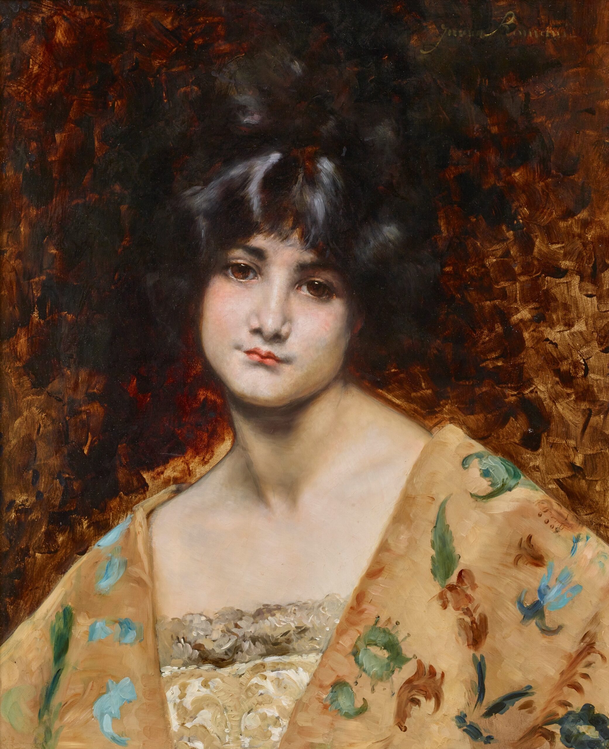 Juana Romani (1867-1923), Portrait d’Anna Caira, vers 1893. Huile sur panneau, 61 x 49 cm. Paris, galerie Ary Jan. Photo service de presse. © galerie Ary Jan