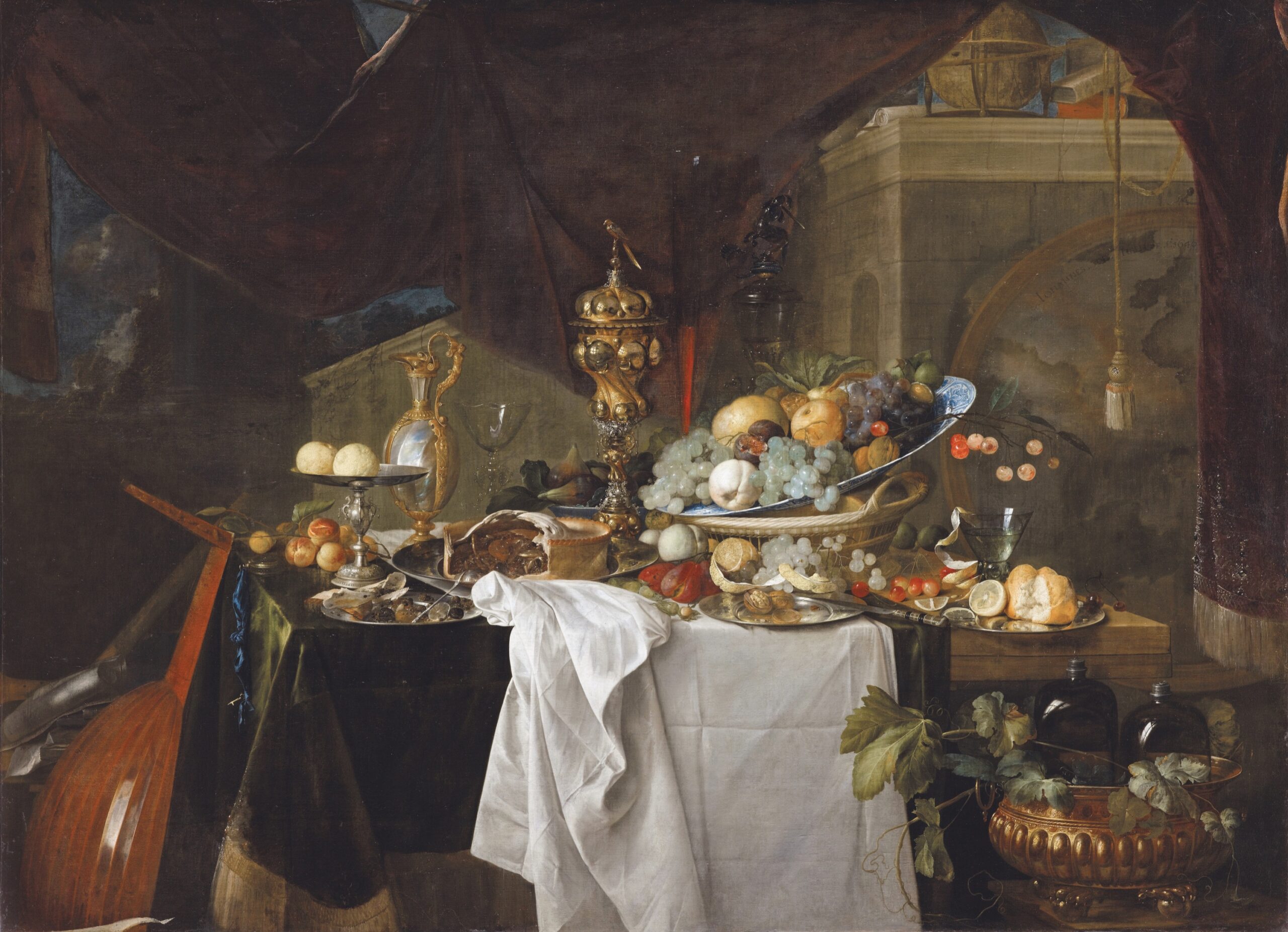 Jan Davidsz. De Heem (1606-1684), Fruits et riche vaisselle sur une table ou La Desserte, dit autrefois Un dessert, 1640. Huile sur toile, 149 x 203 cm. Paris, musée du Louvre. Photo service de presse. © RMN (musée du Louvre) – F. Raux