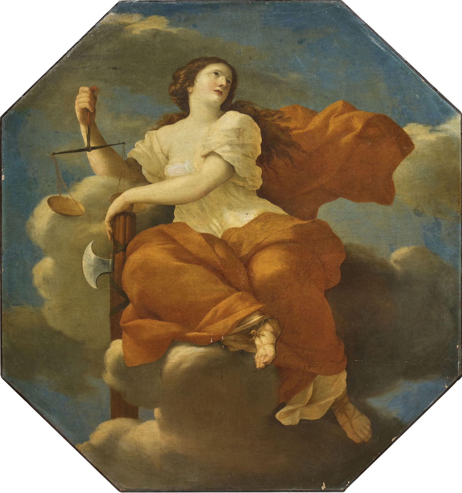 Giovanni Francesco Romanelli (1610-1662), Allégorie de la Justice, 1646. Huile sur toile, 196,5 x 181 cm. Estimé : 200 000/300 000 €. Préempté 254 000 € (frais inclus) par le musée du Grand Siècle. © Kâ-Mondo