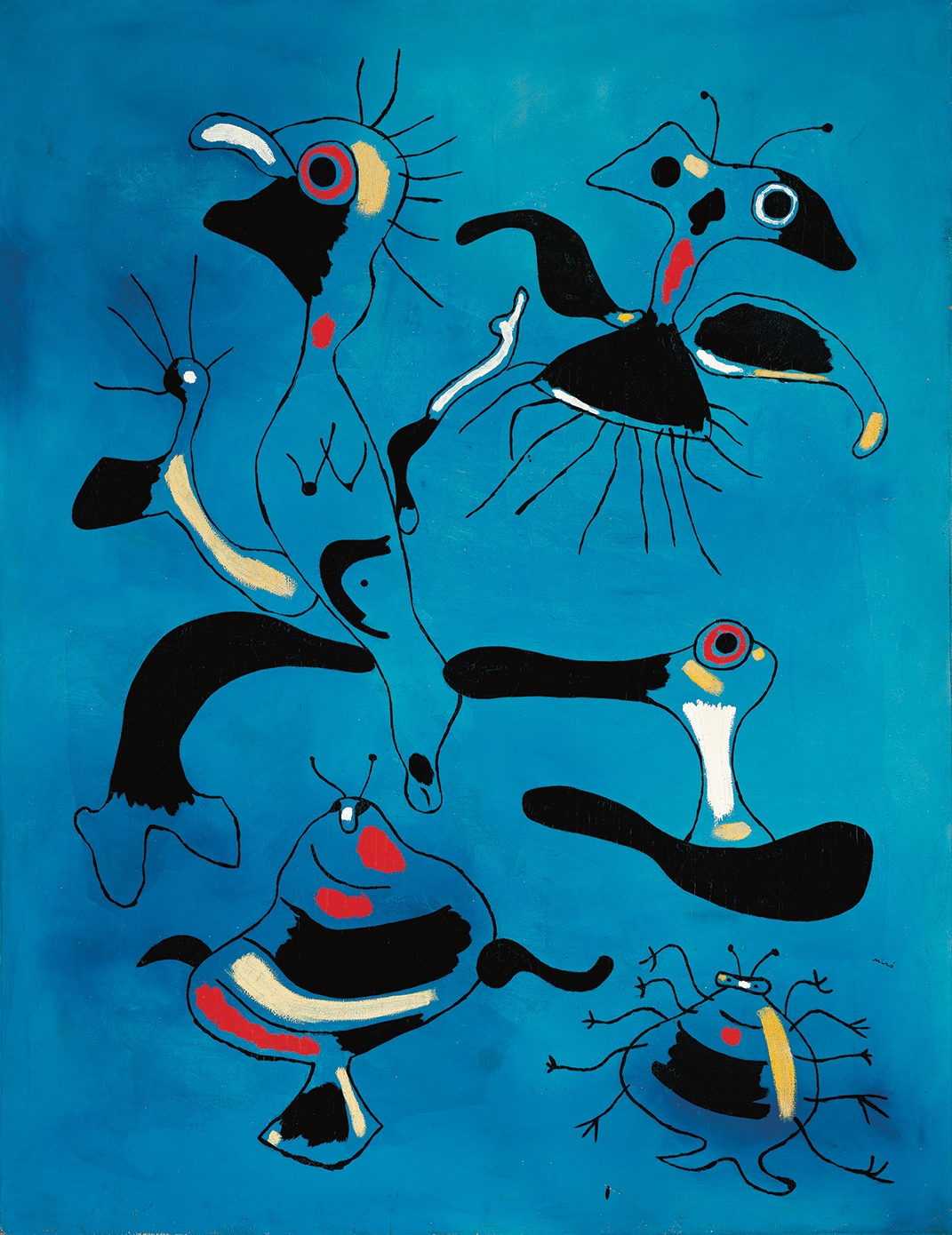 Joan Miró (1893-1983), Peinture (Oiseaux et insectes), 1938. Huile sur toile, 114 x 88 cm. Albertina, Vienne – Sammlung Batliner. Photo service de presse. © Successió Miró / Adagp, Paris, 2023