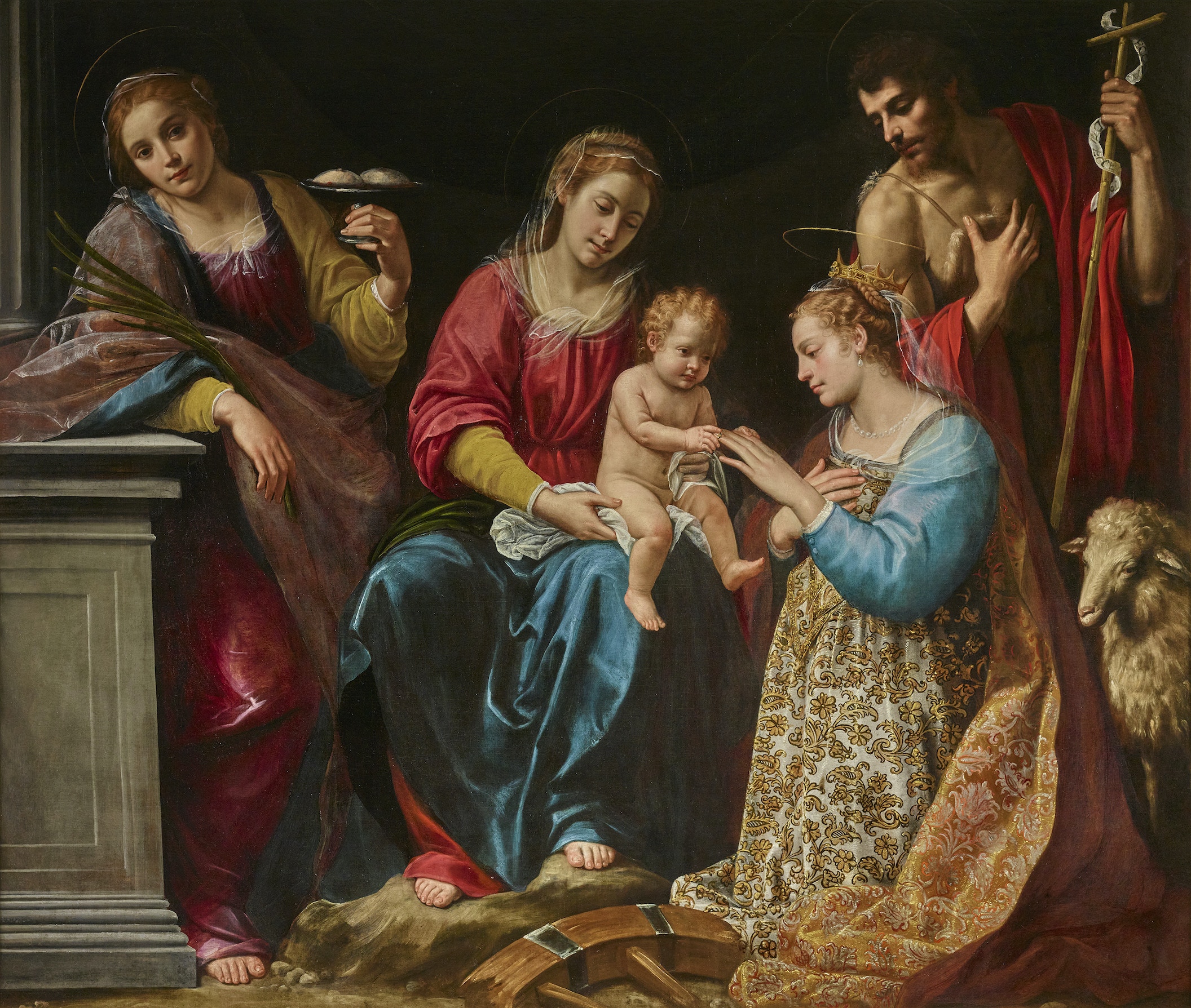 Giuseppe Vermiglio (vers 1587-après 1635), Mariage mystique de Sainte Catherine d’Alexandrie, 1620-1625. Huile sur toile, 170 x 196 cm. Galerie Didier Aaron, Paris-Londres-New York.