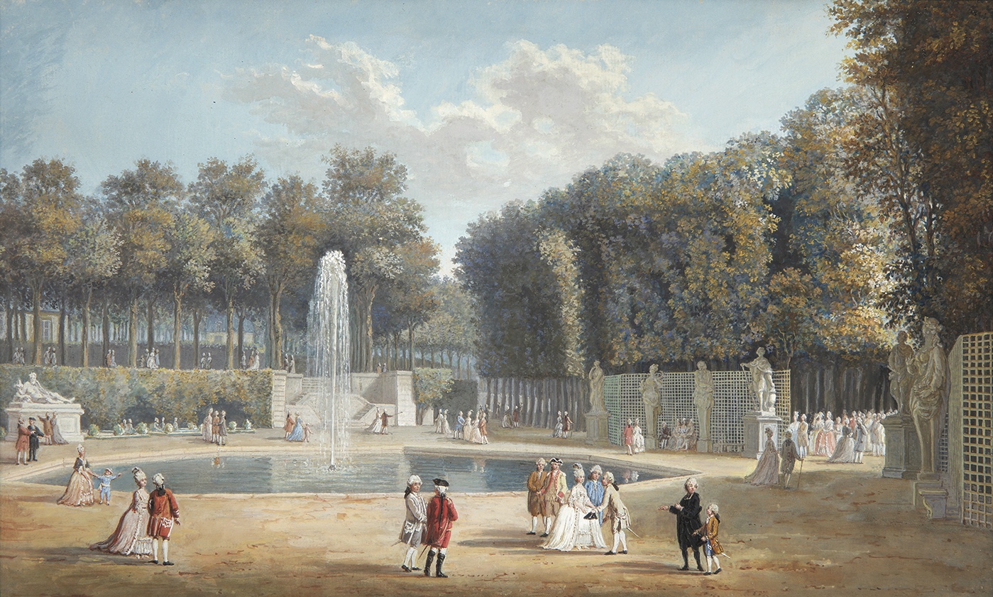 Alexis-Nicolas Pérignon (1726-1782), Vue du jardin des Tuileries, 1772. Gouache, 19 x 31,2 cm. Londres, W.M. Brady & Co. © W.M. Brady & Co