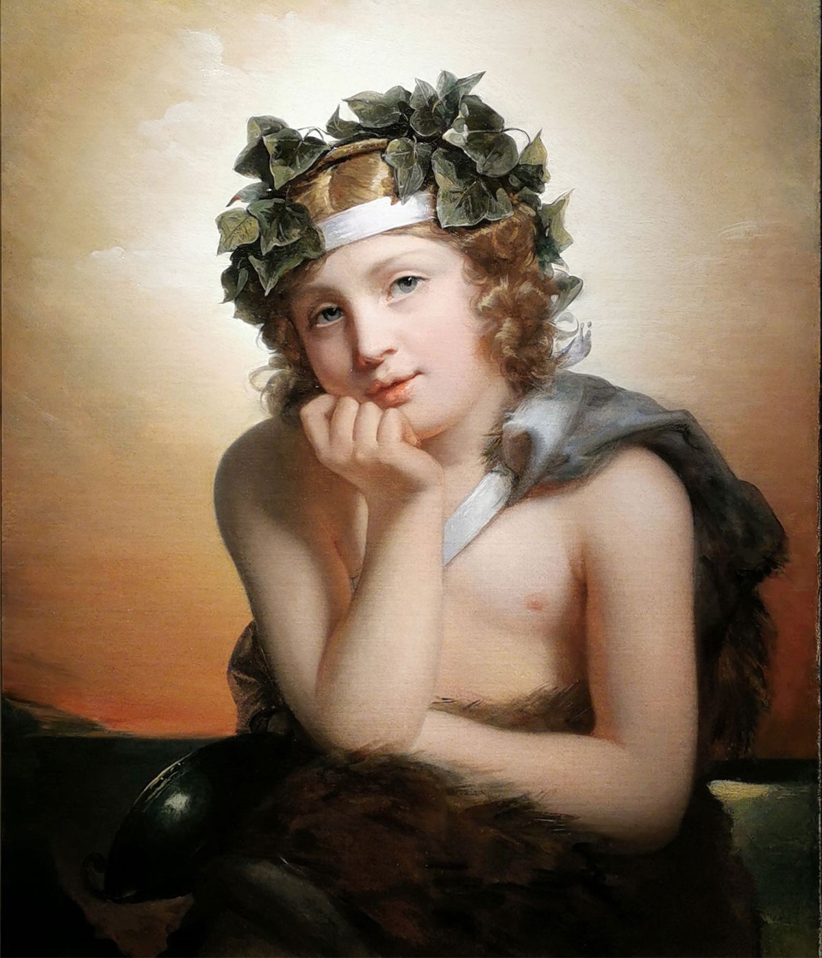 Julie Duvidal de Montferrier (1797-1865), Bacchus enfant, 1822. Huile sur toile, 61 x 50 cm. © Galerie Talabardon & Gautier