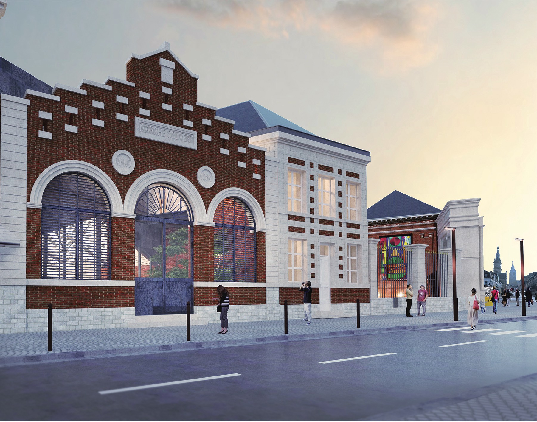 Après les travaux, le musée Matisse du Cateau-Cambrésis s'étendra également dans le marché couvert. © Desmoulins Architectures