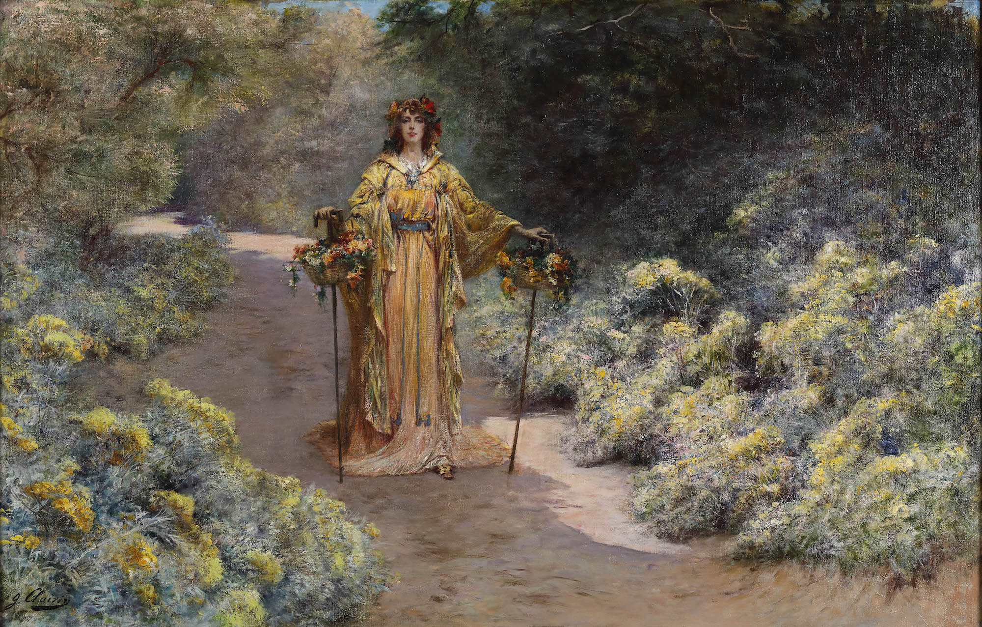 Georges Clairin (1843-1919), Sarah Bernhardt dans son jardin de Belle-Île-en-Mer, 1919. Huile sur toile, 80 x 125 cm. Tours, musée des Beaux-Arts de Tours. Photo service de presse. © Musée des Beaux-Arts de Tours.