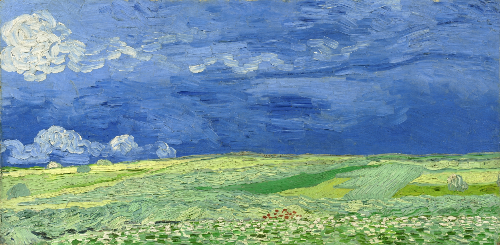 Vincent van Gogh (1853-1890), Champ de blé sous des nuages d’orage, 1890. Huile sur toile, 50,4 x 101,3 cm. Amsterdam, Van Gogh Museum (Vincent van Gogh Foundation). Photo service de presse. © Van Gogh Museum, Amsterdam (Vincent van Gogh Foundation)