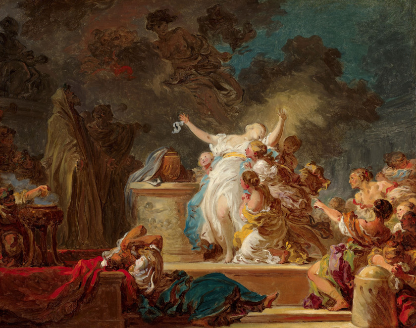 Jean-Honoré Fragonard (1732-1806), Un sacrifice antique, dit Le sacrifice au Minotaure, 1765. Huile sur toile, 72 x 91 cm. Estimé : 4/6 M€. Photo service de presse. © Artcurial