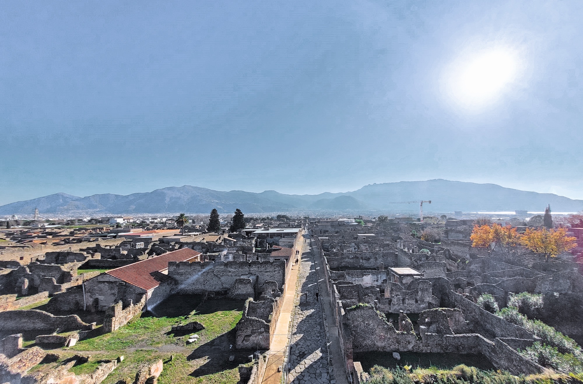 Vue de Pompéi depuis la tour de Mercure. © Parco archeologico di Pompei