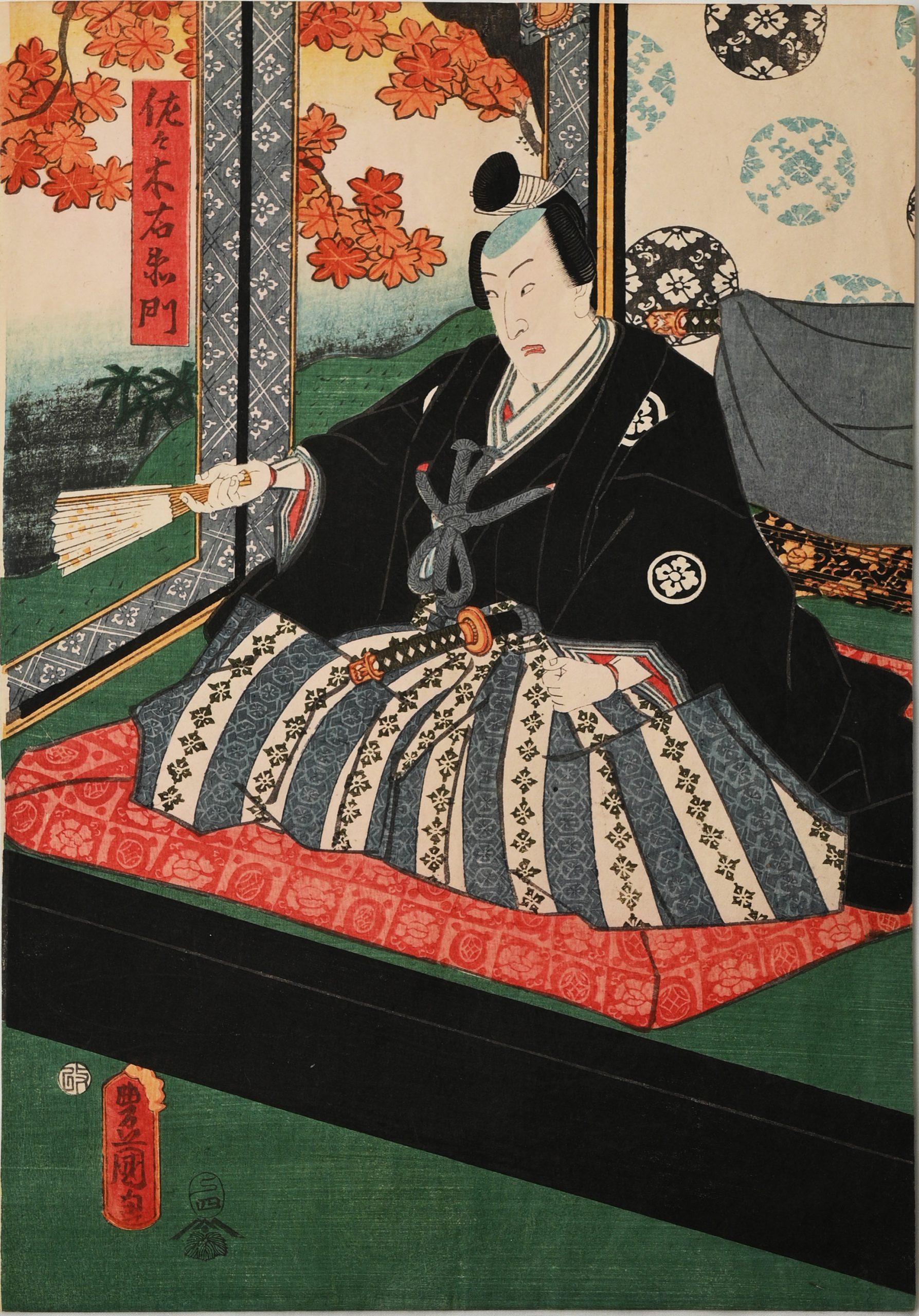 Estampe représentant un daïmyō, Utagawa Kunisada, XIXe siècle. Collection particulière. © MEP