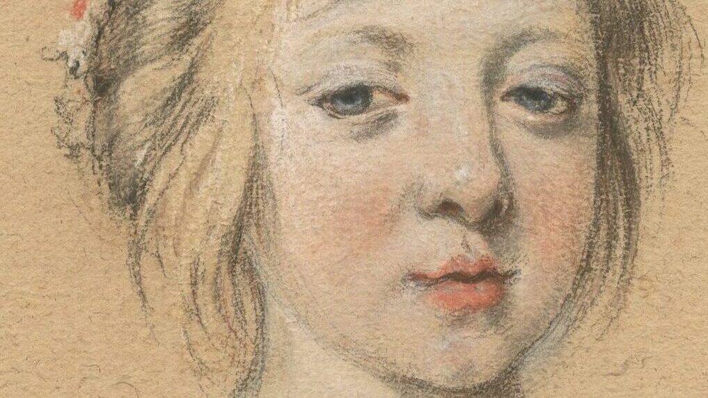 Simon Vouet (1590-1649), Portrait d’Anne-Marie-Louise d’Orléans (1627 - 1693), Mademoiselle de Montpensier, dite la Grande Mademoiselle en buste (détail), vers 1635. Pierre noire, pastel, sur papier brun, 27,5 x 20,5 cm. Photo service de presse. © Nicolas Schwed