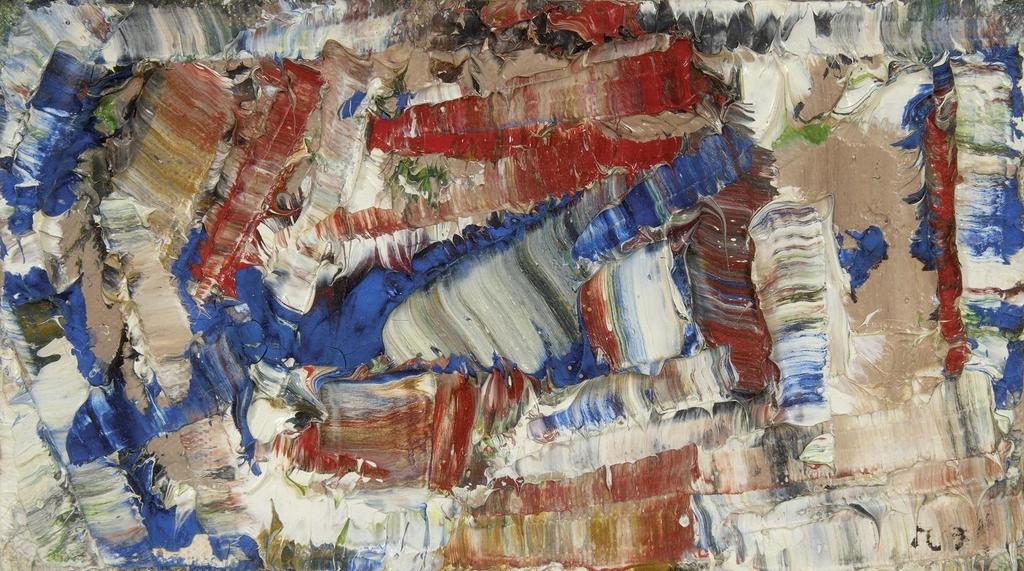 Jean Paul Riopelle (1923-2002), Chez la Marquise, 1974. Huile sur toile, 10 x 17,5 cm. Vente Paris Drouot, Auction Art Rémy Le Fur & Associés, 7 mars 2025. Estimé : 12 000/15 000 € Adjugé : 30 480 € (frais inclus).
