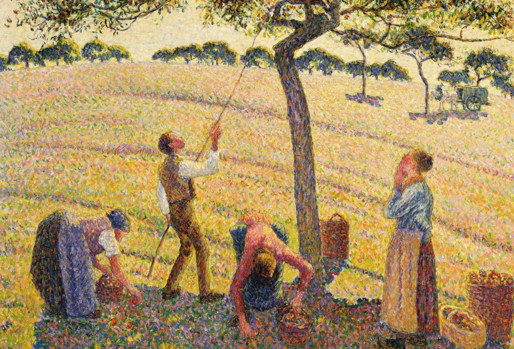 Camille Pissarro, La Cueillette des pommes, Éragny, 1887-1888. Huile sur toile, 60 x 73 cm. Dallas, Dallas Museum of Art, Munger Fund.