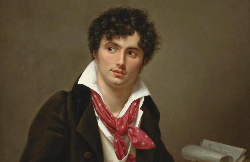 Adèle de Romance (1769-1846), Portrait de Pierre Marie Nicolas Michelot, dit Théodore Michelot (1786-1857), préparant le rôle d’Hippolyte (détail), 1807. Huile sur toile, 101 x 80,5 cm. Collection particulière.