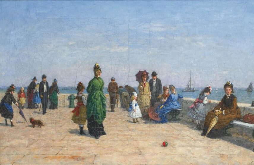 Louis-Alexandre Dubourg (1821-1891), La Jetée de Honfleur, 1888. Huile sur toile, 35,5 x 60,5 cm. Le Havre, musée d’Art moderne André Malraux.