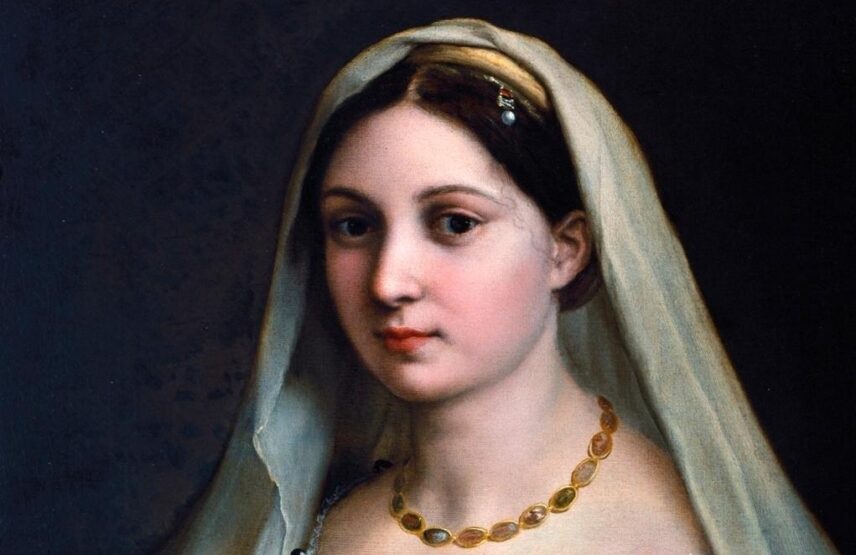 Raphaël, Portrait de femme voilée (détail), dit La Donna velata, vers 1512-1518. Huile sur toile, 82 x 60,5 cm. Florence, Galleria Palatina, Palazzo Pitti.