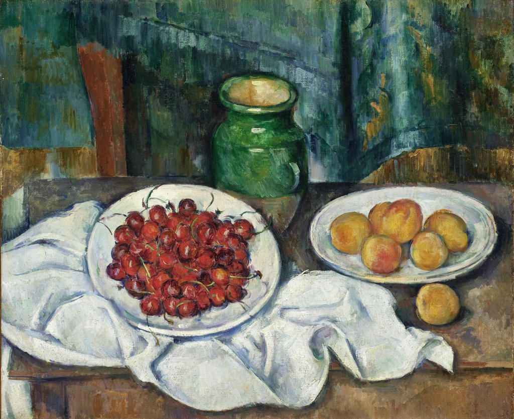 Paul Cezanne (1839-1906), Nature morte au plat de cerises, 1885-1887. Huile sur toile, 50,17 x 60,96 cm. Los Angeles, Los Angeles County Museum of Art.