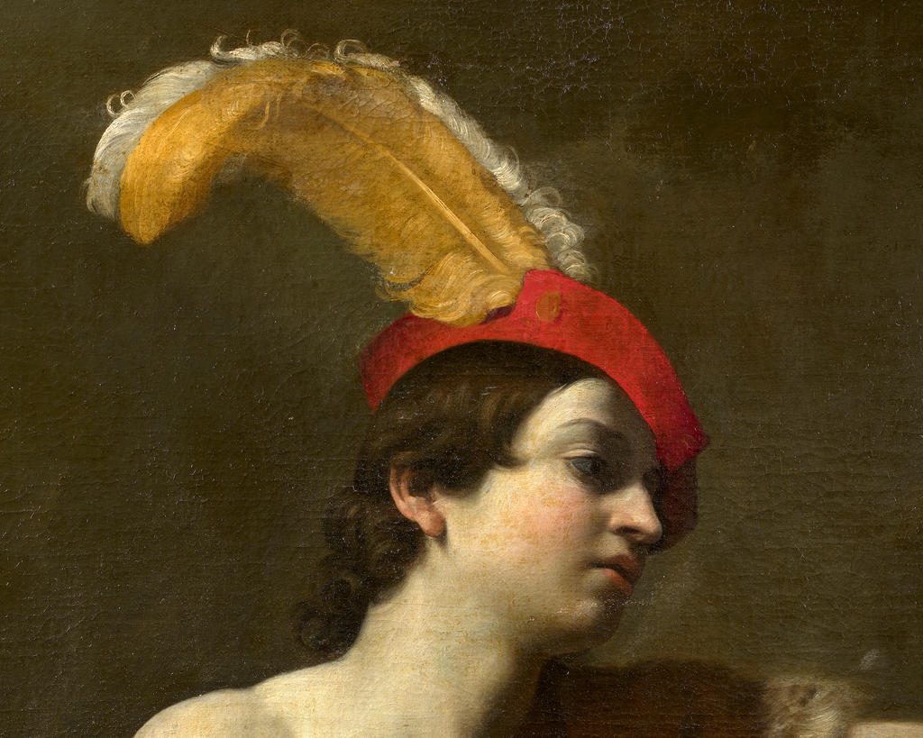 Guido Reni (1575-1642), David contemplant la tête de Goliath (détail). Huile sur toile, 227 x 145,5 cm. Vente Paris, Artcurial et Millon, 25 novembre 2025. Estimé : 2 000 000/4 000 000 €.