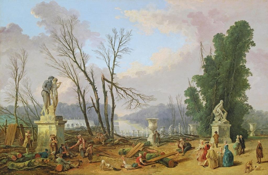 Hubert Robert (1733-1808), Le Tapis vert, vers 1775-1777. Huile sur toile, 67 x 102 cm. Lisbonne, Fondation Calouste Gulbenkian – musée Calouste Gulbenkian.