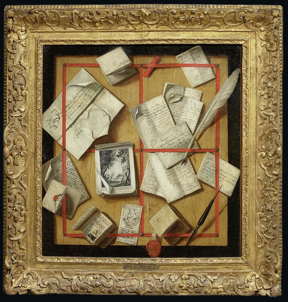 Cornelis Norbertus Gysbrechts (1649-après 1676 ?), Trompe-l’œil, 1665. Huile sur toile, 59 x 56 cm. Paris, musée Marmottan Monet.