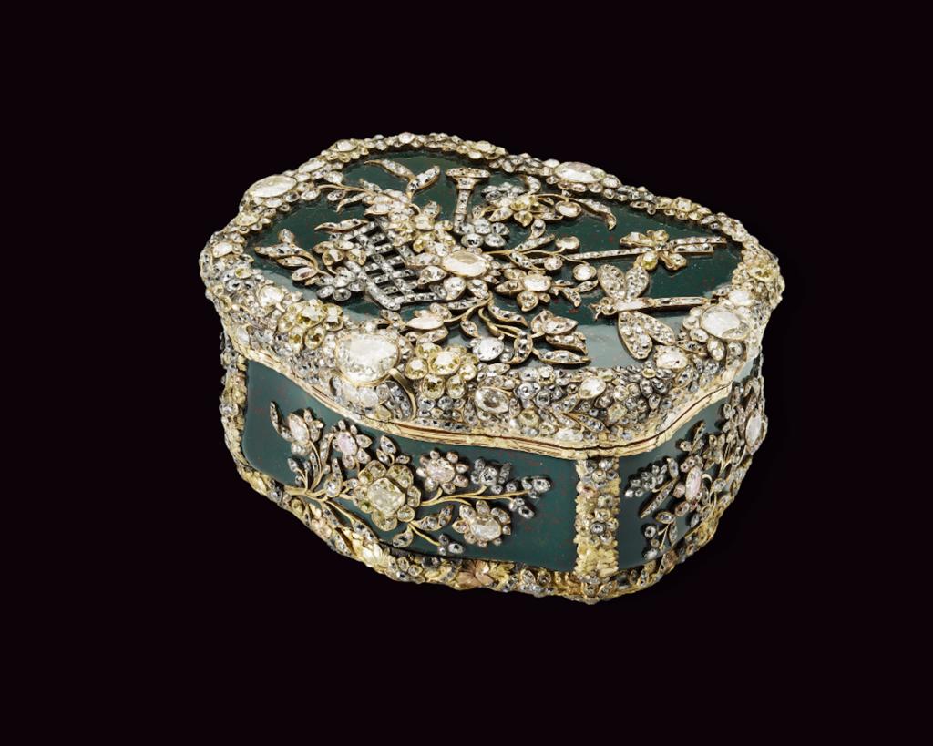Fabrique royale, tabatière de table, Berlin, entre 1770 et 1775. Londres, Royal Collection Trust (RCIN 9044).
