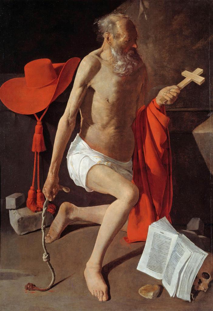 Georges de La Tour (1593-1652), Saint Jérôme pénitent, vers 1630. Huile sur toile, 152 x 109 cm. Stockholm, Nationalmuseum.