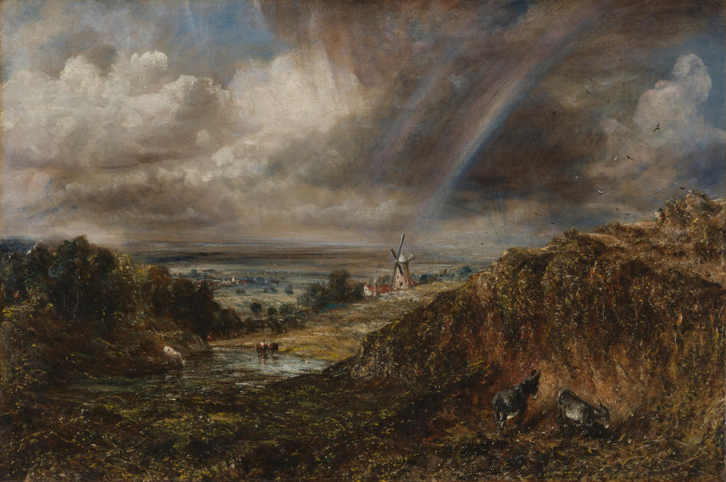 John Constable (1776-1837), Hampsted Heath avec un arc-en-ciel, 1836. Huile sur toile, 75,5 x 101 cm. Londres, Tate.