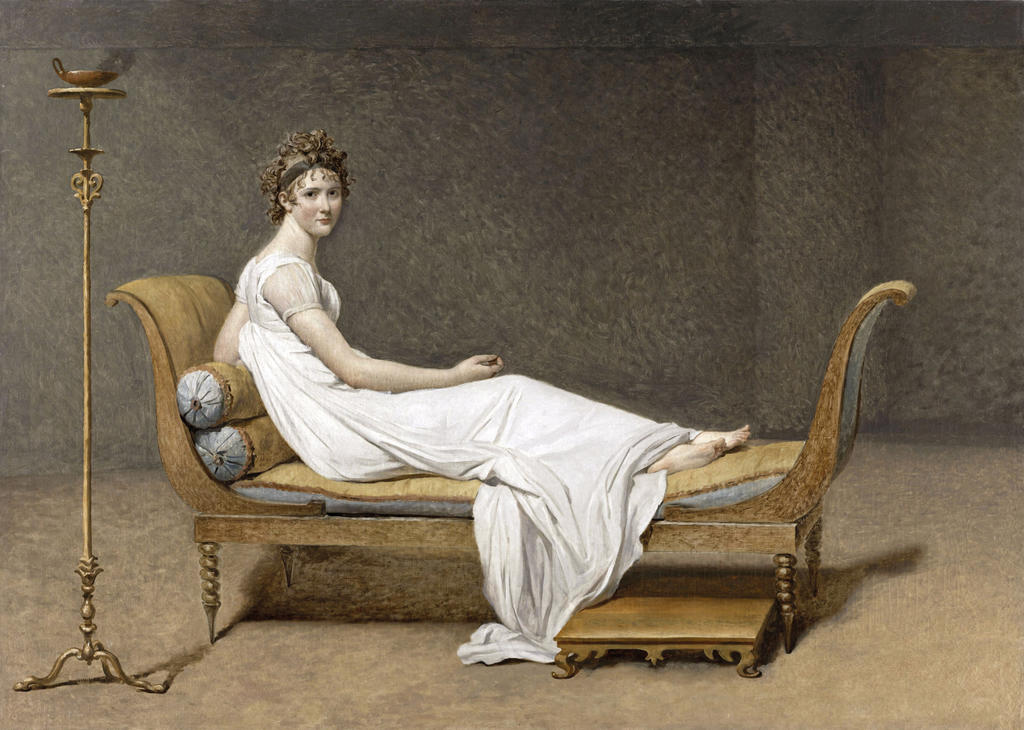 Jacques-Louis David, Juliette Récamier, née Bernard, 1800. Huile sur toile (inachevée), 174 x 224 cm. Paris, musée du Louvre.