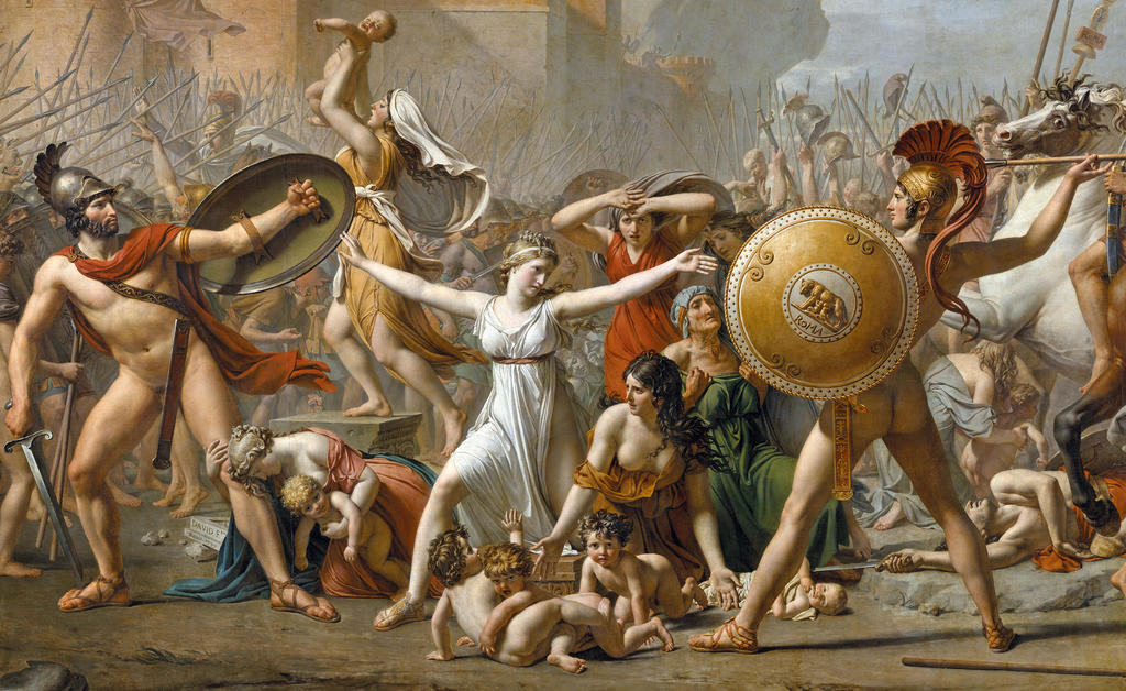 Jacques-Louis David, Les Sabines (détail), 1799. Huile sur toile, 385 x 522 cm. Paris, musée du Louvre.