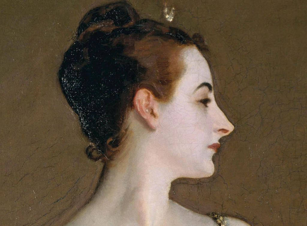 John Singer Sargent, Portrait de Mme ***, dit aussi Madame X (détail), 1883-84. Huile sur toile, 208,6 x 109,9 cm. New York, The Metropolitan Museum of Art.