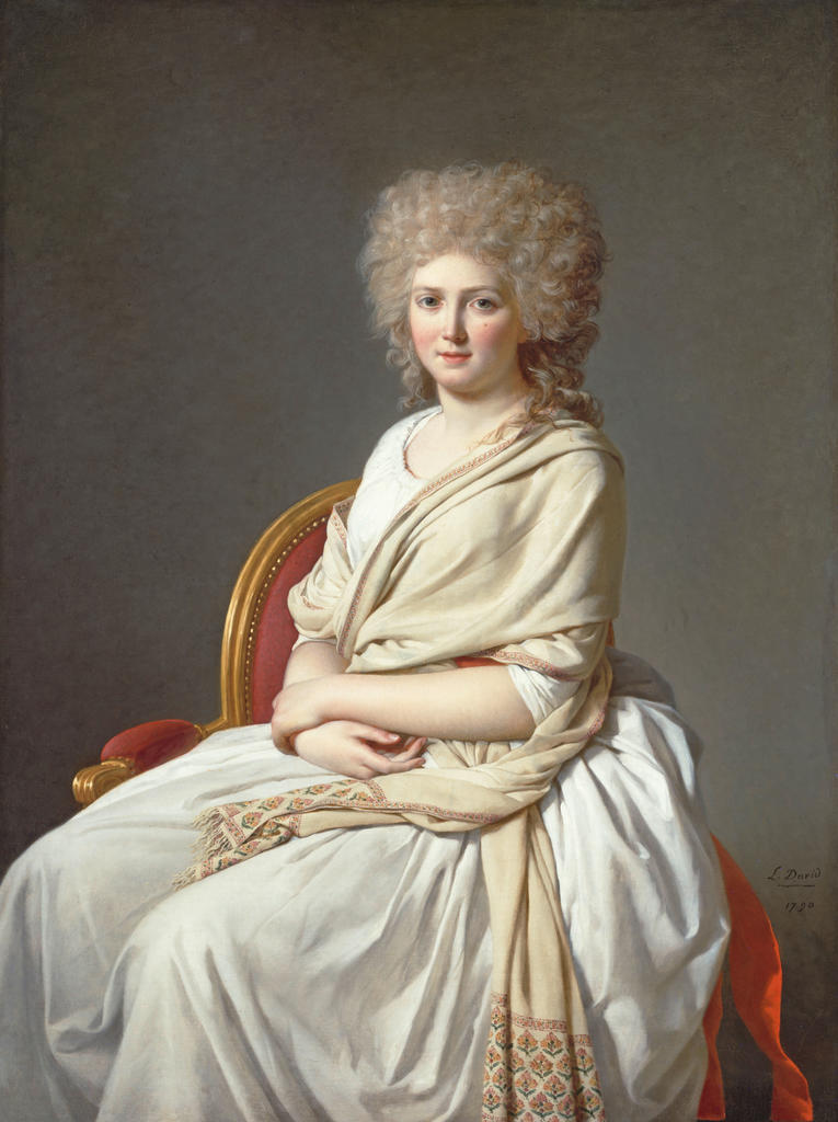 Jacques-Louis David, Anne-Marie-Louise Thélusson, comtesse de Sorcy, née Rilliet (1770-1845), 1790. Huile sur toile, 129 x 97 cm. Munich, Bayerische Staatsgemäldesammlungen, Neue Pinakothek, prêt permanent de la HypoVereinsbank.