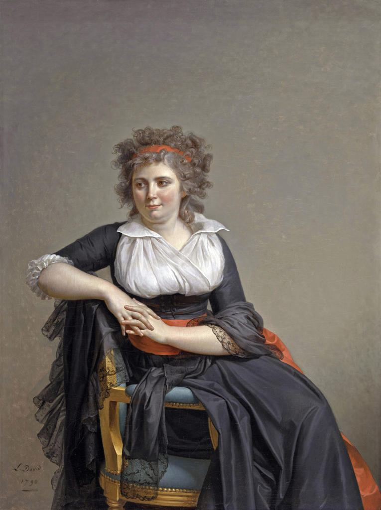 Jacques-Louis David, Robertine Tourteau d’Orvilliers, née Rilliet, 1790. Huile sur toile, 131 x 98 cm.Paris, musée du Louvre.